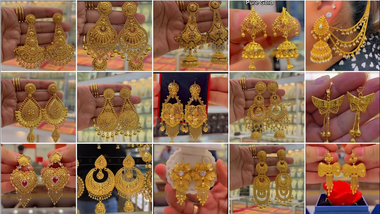 😍🔥💯 Latest gold Earrings Designs 2025 bridal gold earring s and party wear Gold Earrings#goldearring