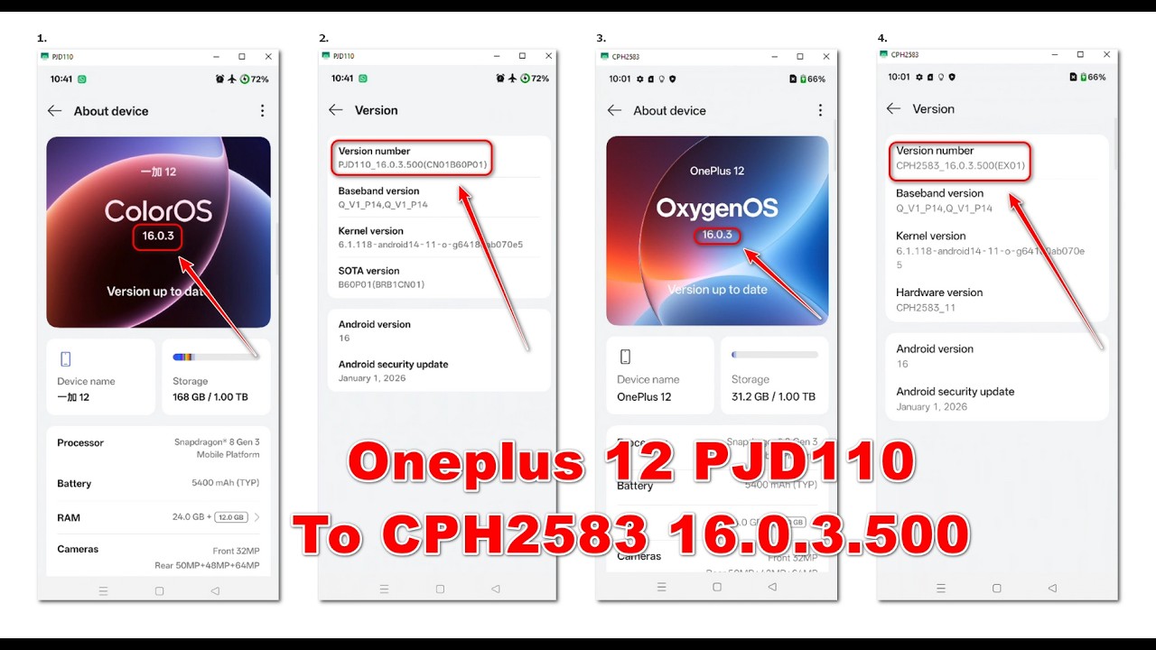 🚀 OnePlus 12 PJD110 TO CPH2583 Global 16.0.3.500✅ FULL ARB ACTIVATED🔥Permanently Convert 0 china app