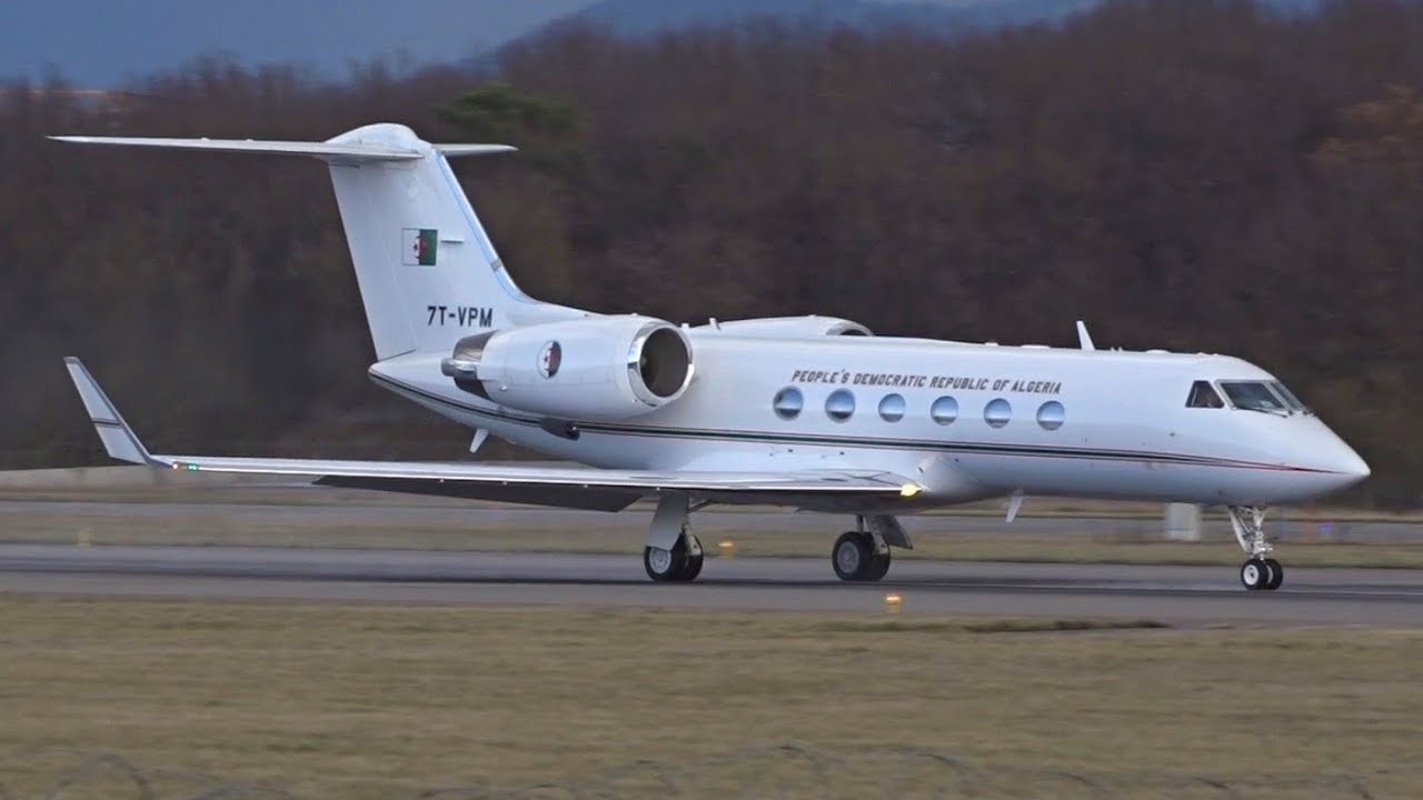 Government of Algeria Gulfstream 4 take off from Geneva/GVA/LSGG