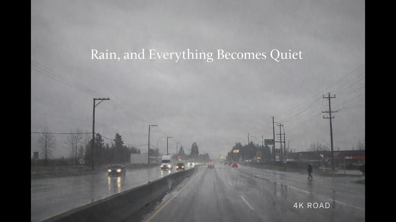 Rain, and Everything Becomes Quiet 4 K ROAD