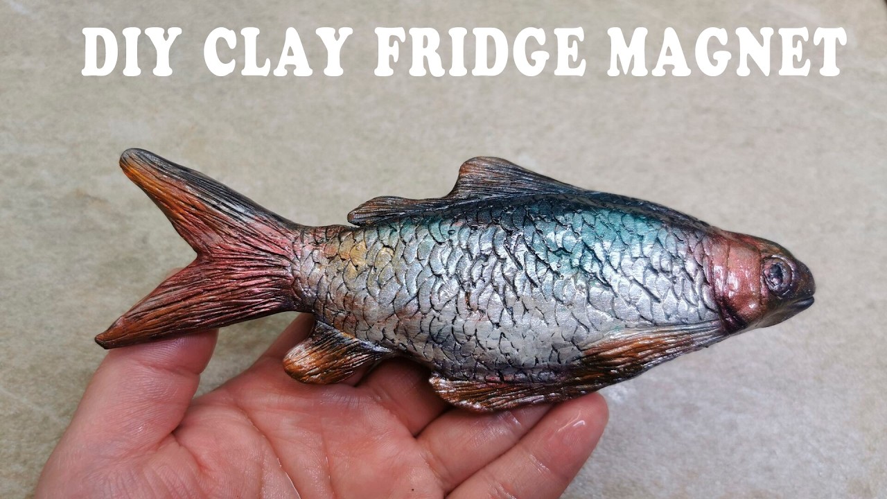 DIY Clay Fish Fridge Magnet | Realistic Polymer Clay Sculpting & Painting Process | ZX Bloom