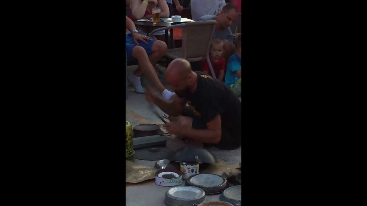 Dario Rossi Techno Street Drummer at Kumharas BLOOP'N'SUNSET part of Bloop Festival 2015
