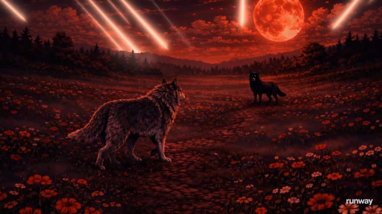 🐉 Crimson Moon Night Lofi Loop Wolf Fantasy Beats 🐉