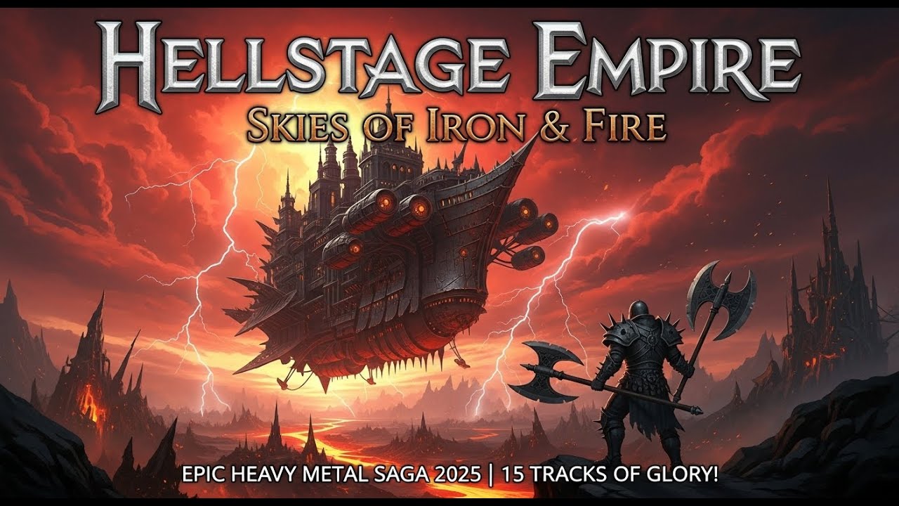 🔥 HELLSTAGE EMPIRE – SKIES OF IRON & FIRE | Epic Heavy Metal Saga 2025 | 15 Tracks of Glory! 🤘