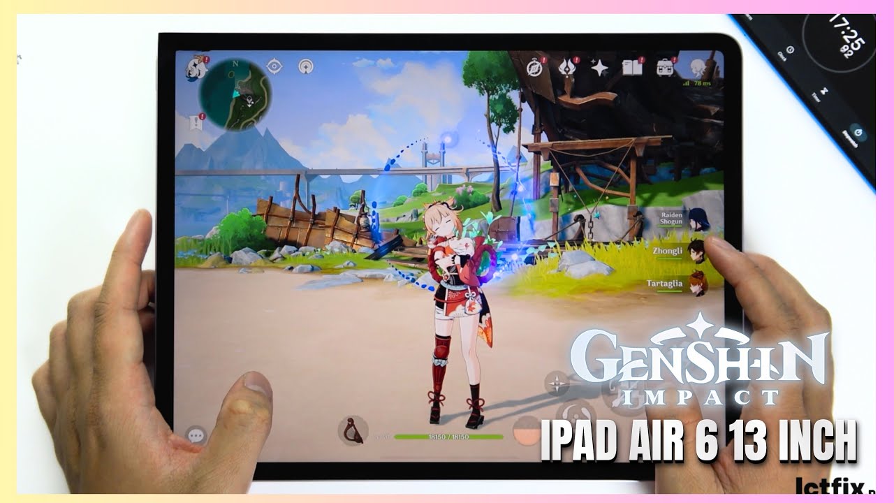 iPad Air 6 13 inch Genshin Impact Gaming test | Apple M2