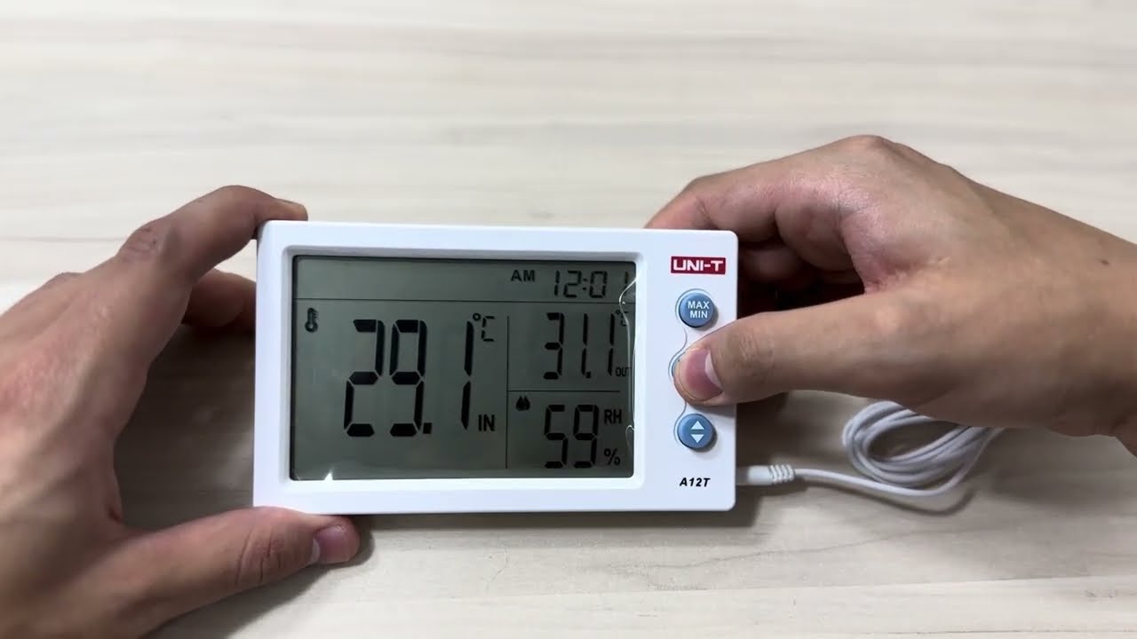 Uso de Termo higr&oacute;metro digital UNIT A12T - Medici&oacute;n de Temperatura y Humedad