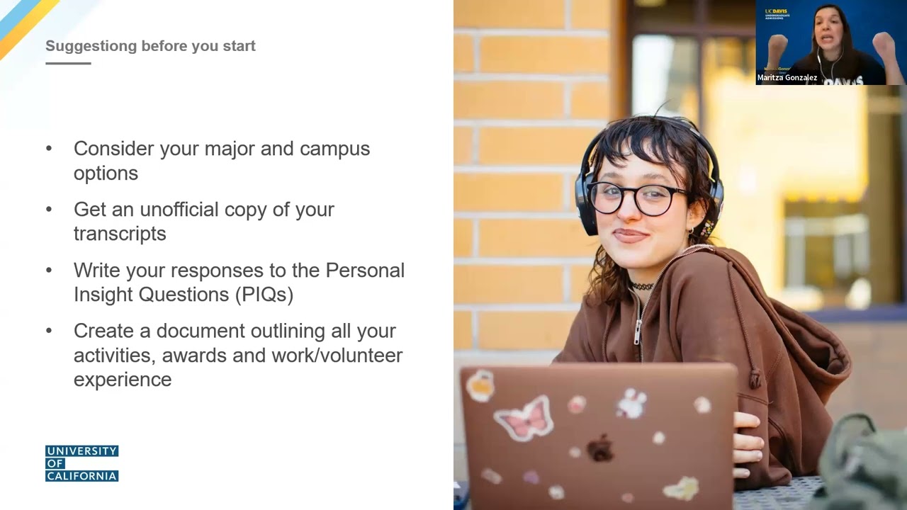 Presenting yourself on UC Applications