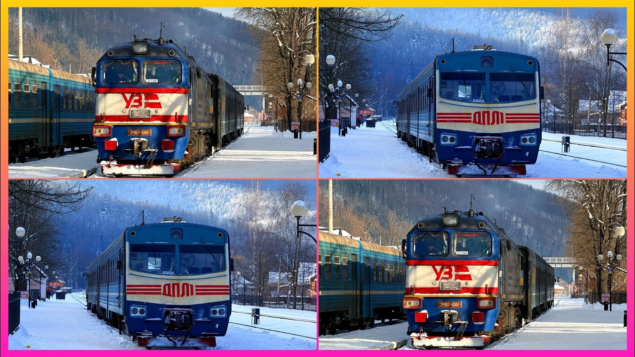 🥶❄️ Зима продовжується, люті морози та дизель-поїзда ДПЛ1  на станції Яремче | #іван_пацан 