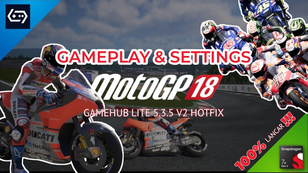 GAMEHUB MOTOGP 18 - ИГРОВОЙ ПРОЦЕСС И НАСТРОЙКИ 100% ПЛАВНАЯ РАБОТА 🔥🔥🔥 @WinDroidLabs