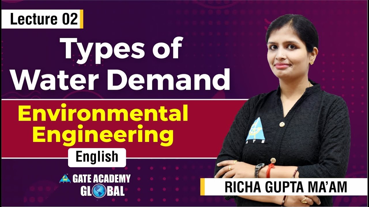 Types of Water Demand | Lecture 2 | Environmental Engineering by Richa Gupta Ma'am