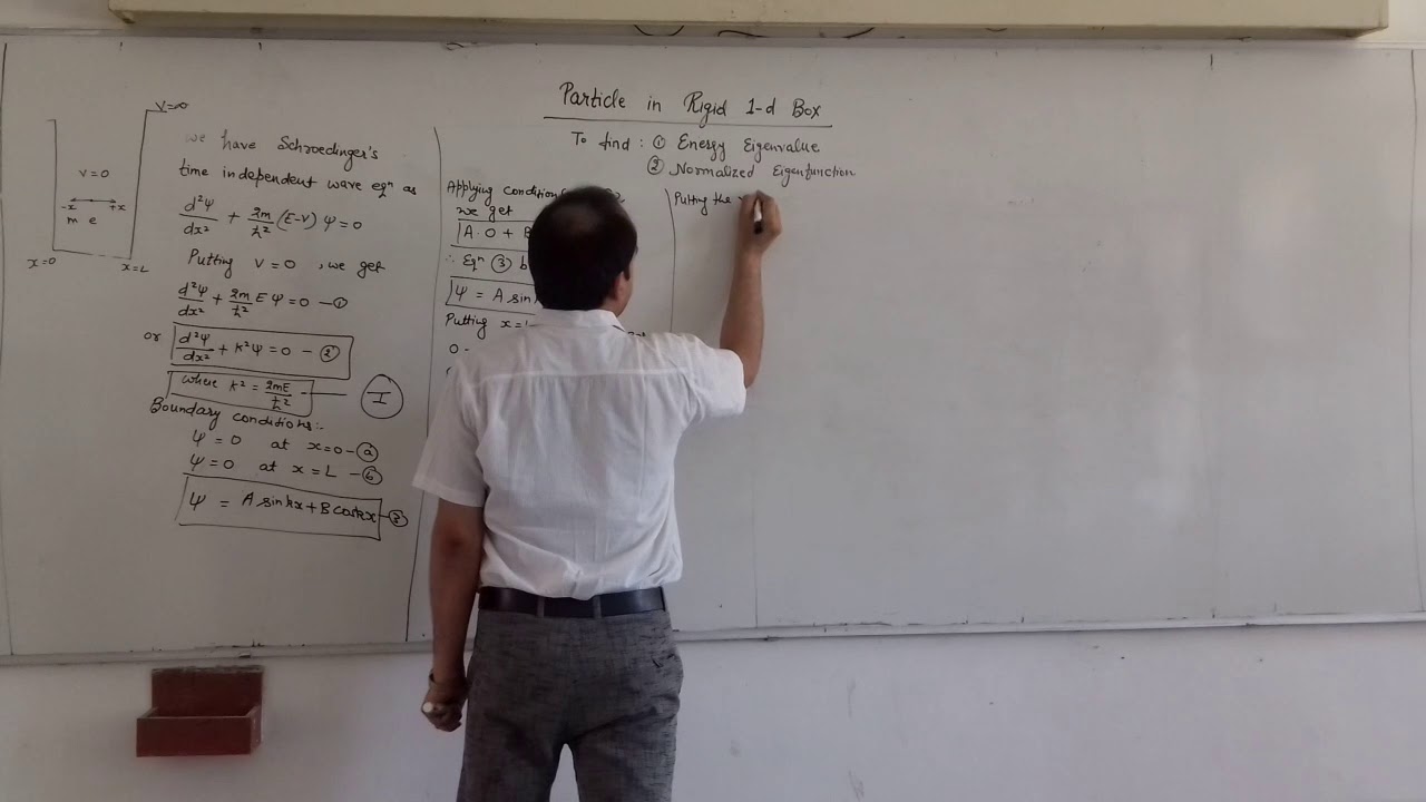 Energy Eigenvalue and Eigenfunction of a Particle in 1d box