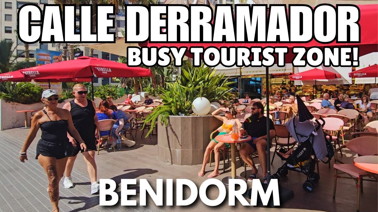 Benidorm Calle Derramador: Busy Tourist Zone & Hotels! 🌴┃Flash, Riviera, Helios & More!