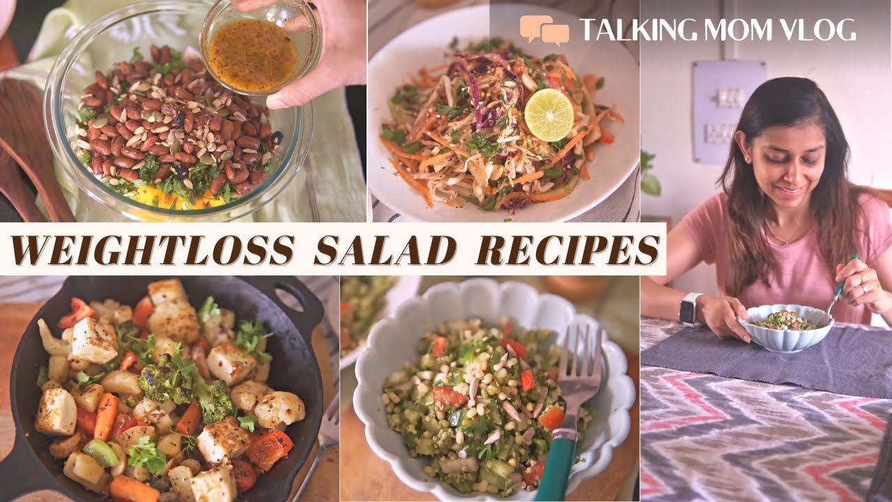 High Protein Salad Recipes | Weightloss meal ideas | Healthy Vegetarian Salads & Homemade Dressings