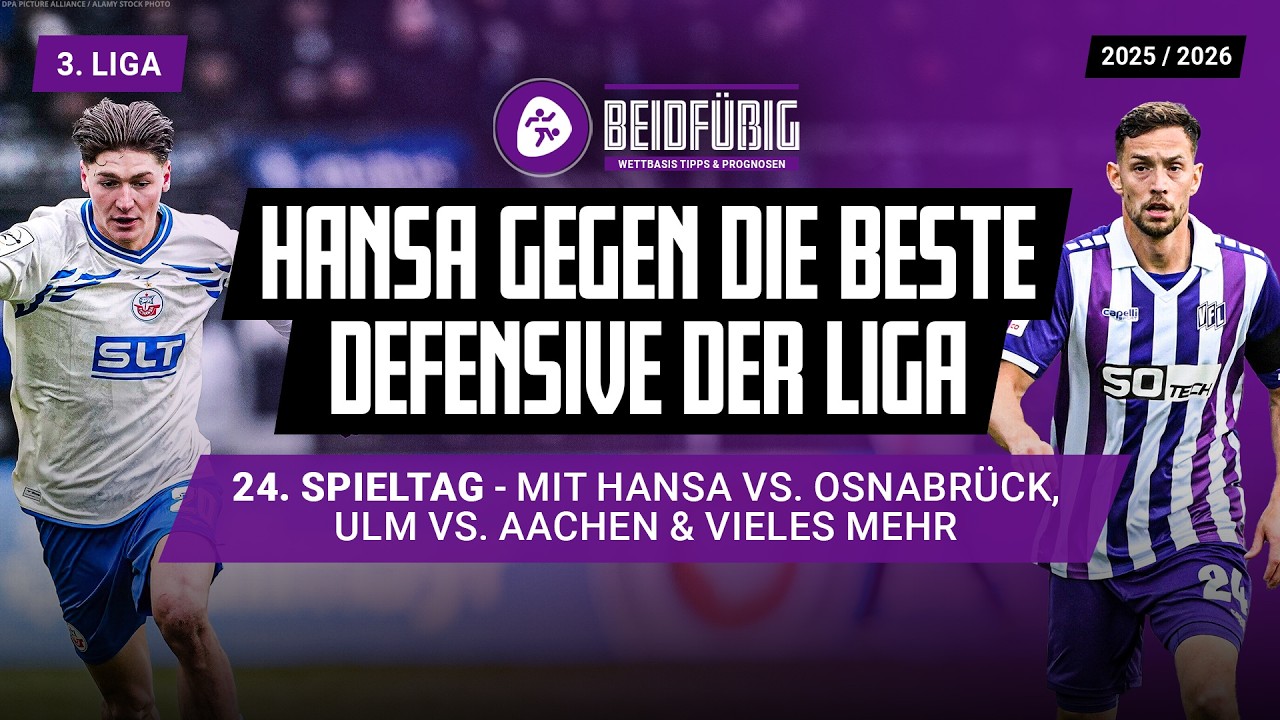 3. Liga Tipps ⚽ 24. Spieltag Prognose mit Essen vs. Regensburg, Ulm vs. Aachen🔥 