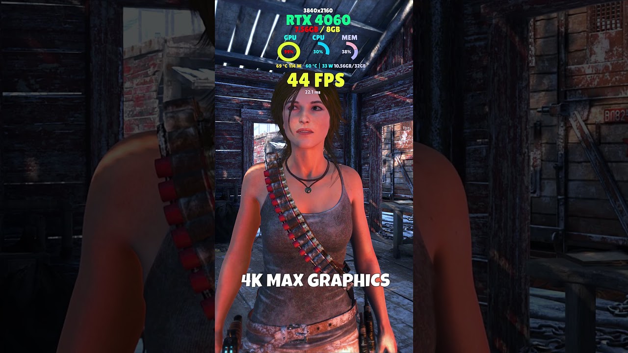 Rise Of the Tomb Raider 4K Max Graphics FPS - RTX 4060