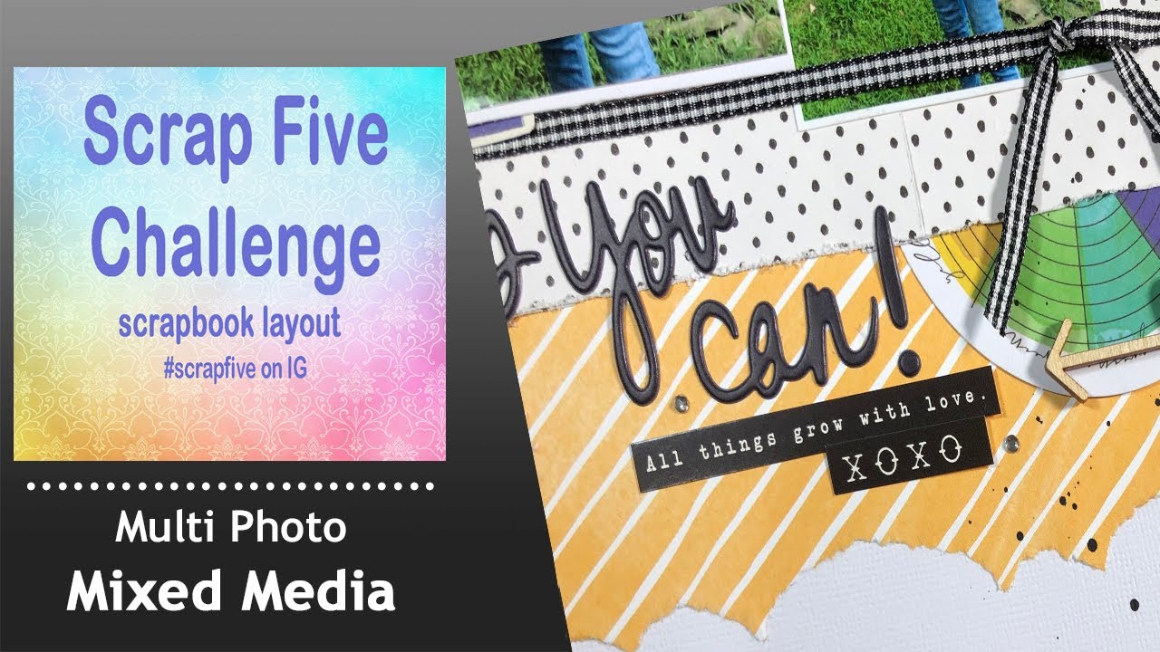 Scrapbook Layout Process / Multi 3 Photo / Using a Sketch / 