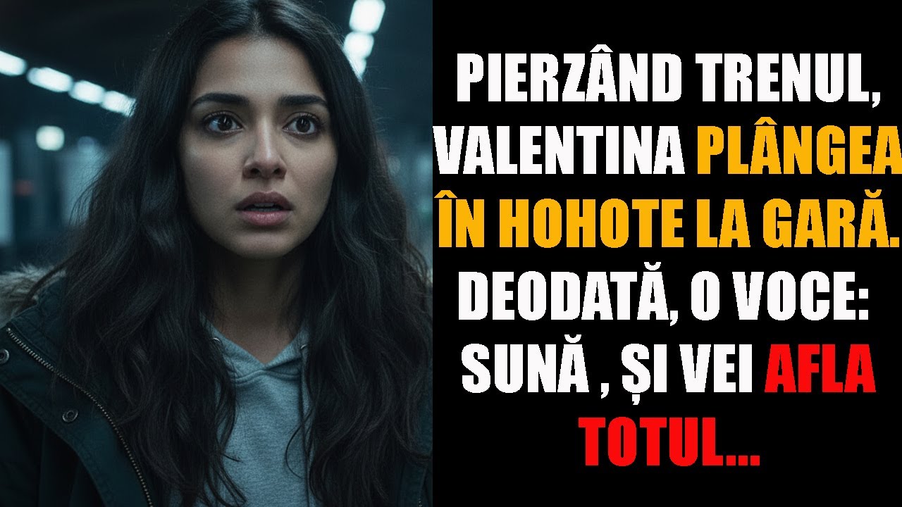 pierzând trenul, valentina plângea în hohote la gară. deodată, o voce. sună,  și vei afla totul…