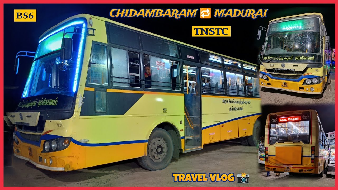 🚍Chidambaram 🔁 Madurai TNSTC BS6 Bus Travel vlog 📸 Friendly Driver pa❗#travel #vlog #travelvlog