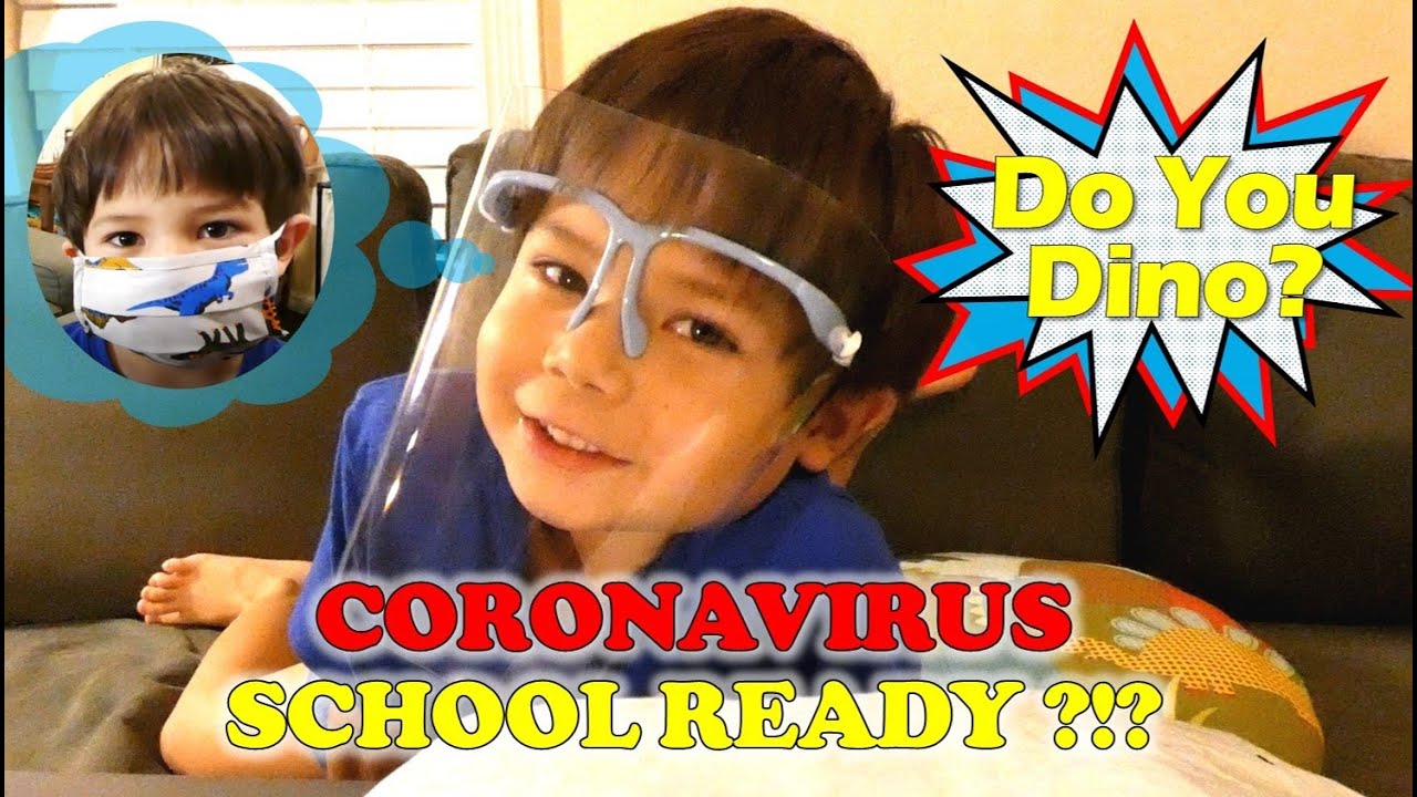 Unboxing a safer return to school 2020 | Kid dinosaur masks & face shields review as schools reopen.