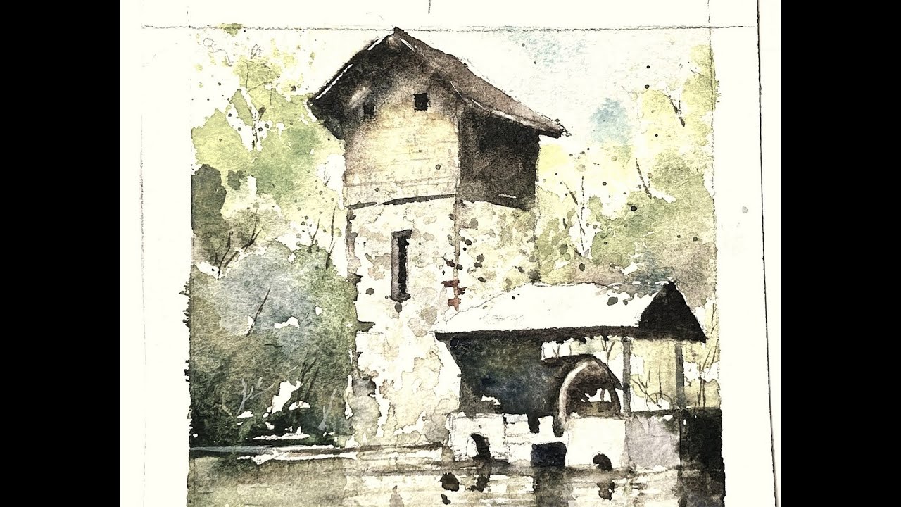 Watercolor Painting of a Historic Mill and Pond in my Hometown of Fair Lawn NJ - with Chris Petri