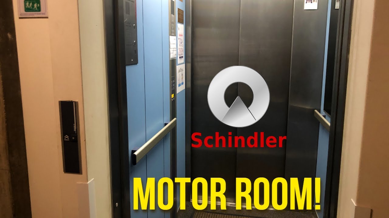 Epic motor sounds! Schindler S-series hydraulic elevator @ G&eacute;rardmer, FR