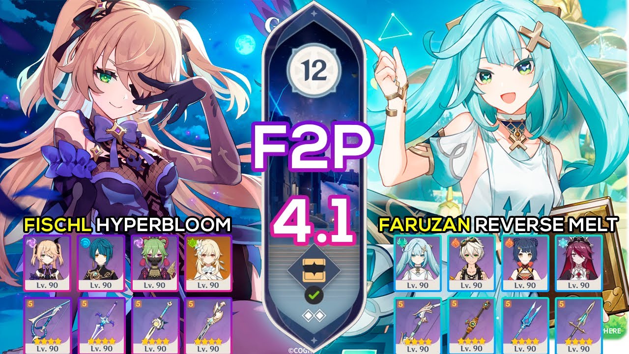 [F2P] Faruzan Reverse Melt & Fischl Hyperbloom I Spiral Abyss 4.1 Floor 12 9 stars Genshin Impact