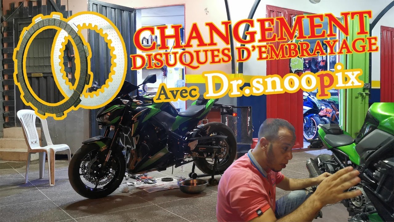 changement disques d'embrayage, kawasaki z900 اتغيير أقراص القابض \ شنو السبب change of clutch discs