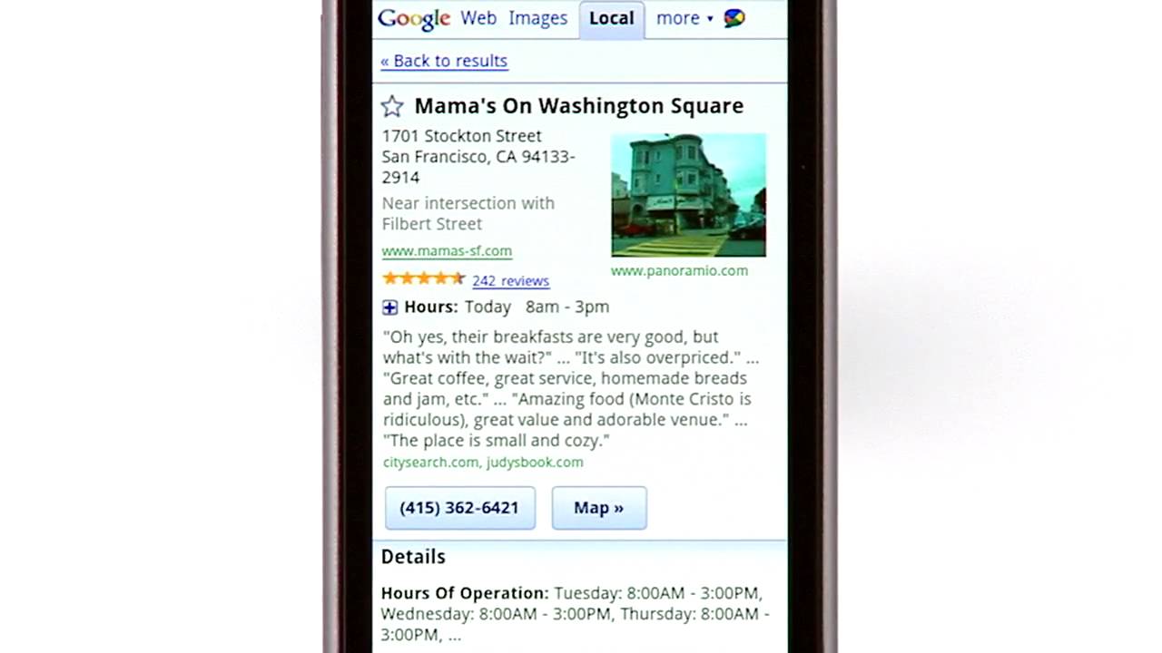 New Place Pages for mobile