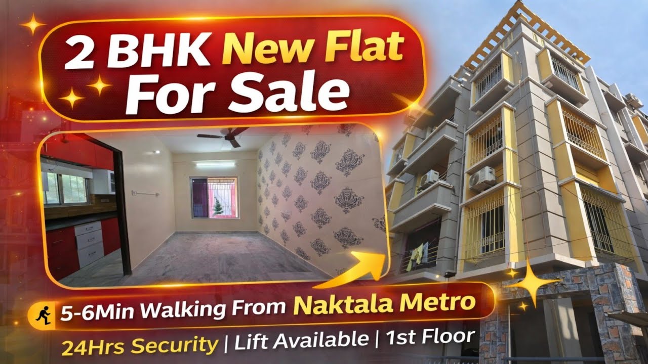  2 BHK Flat for Sale Near Naktala Metro | ₹40 Lakh Only | 24Hrs Security | Lift | 1st Floor