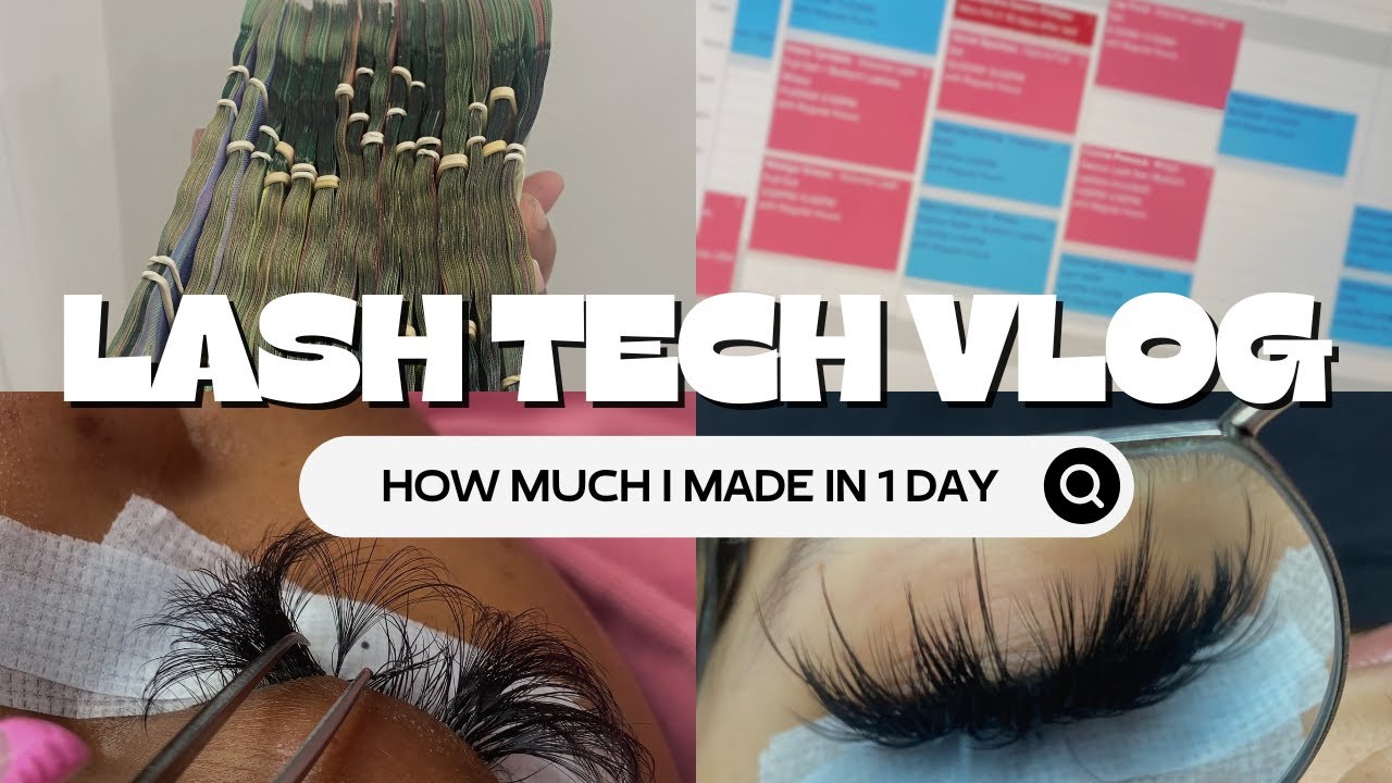 HOW MUCH I MAKE AS A LASH TECH | day in a life of a LASH TECH 🤍