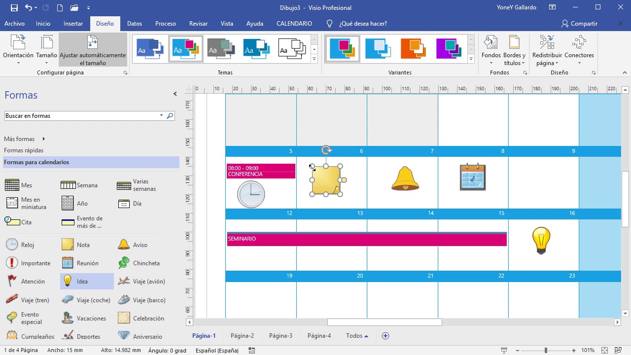 Cómo crear un calendario en Visio