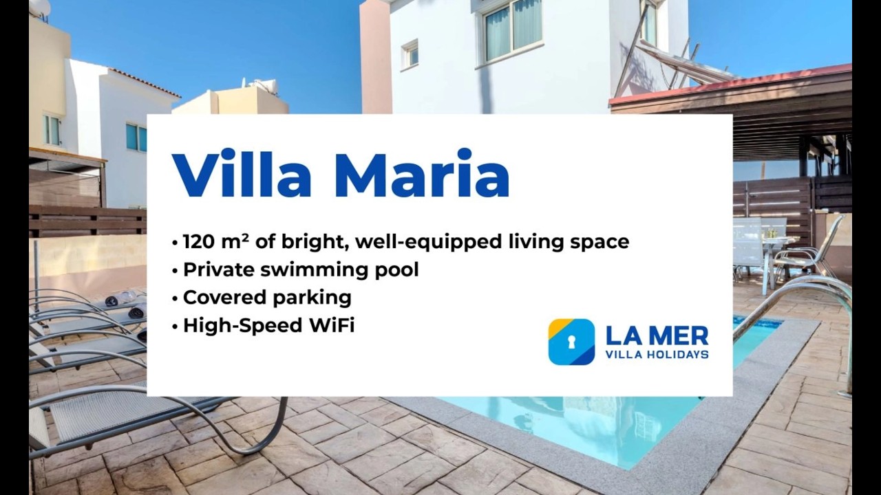 Villa Maria | 3 Bedroom Holiday Villa in Protaras Cyprus with Private Pool