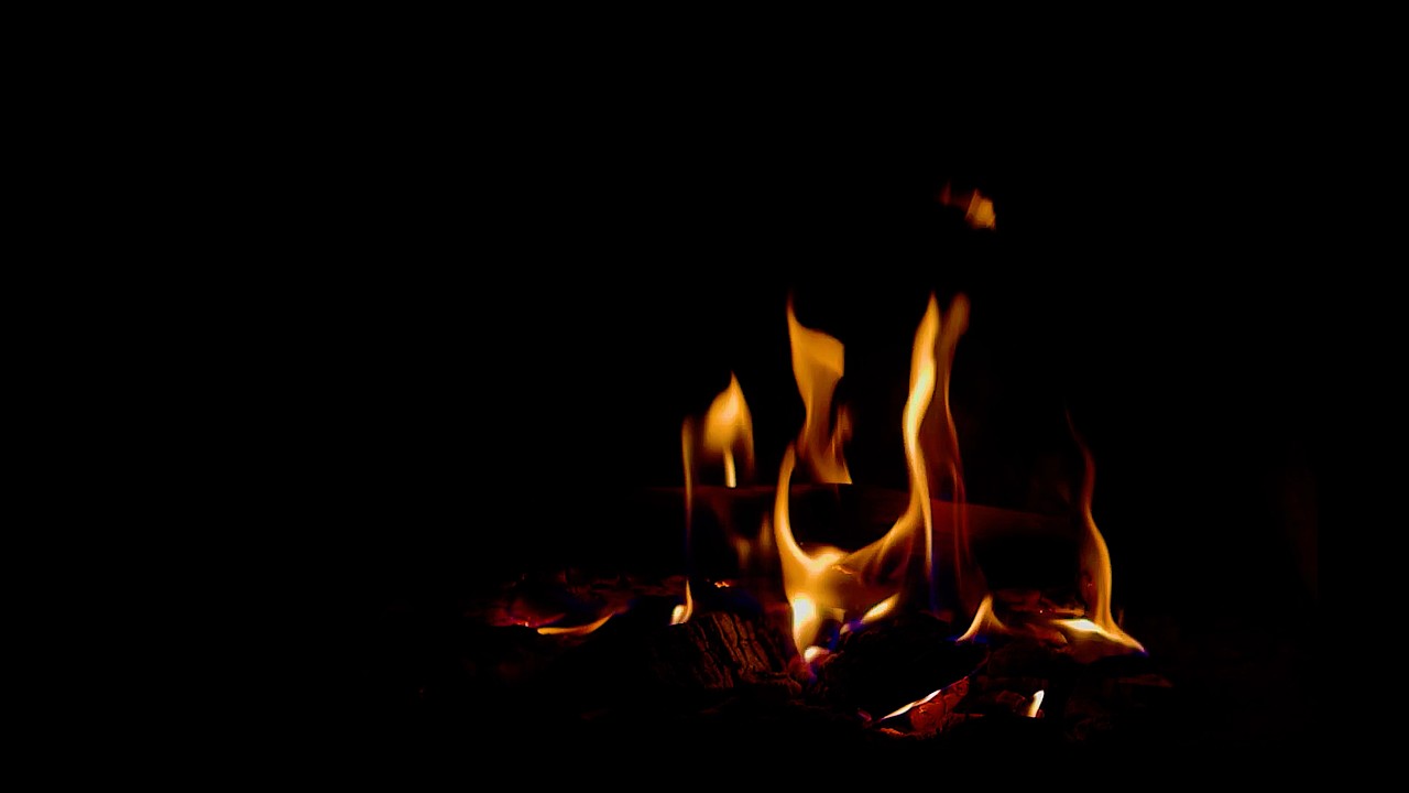 Night Fireplace Sounds | Black Screen Fire Ambience for Meditation, Relaxation, Work & Restful Sleep
