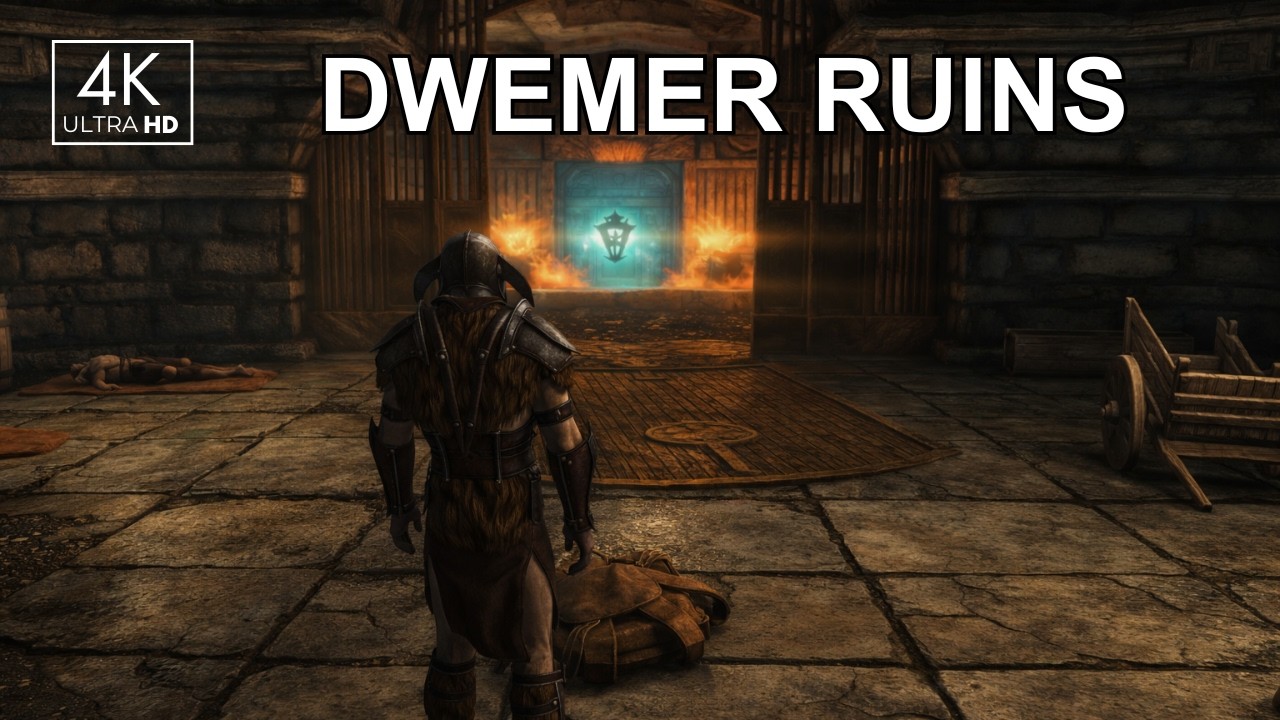 Exploring a Dwemer Ruin Claimed by Bandits | Skyrim Ambience & Music