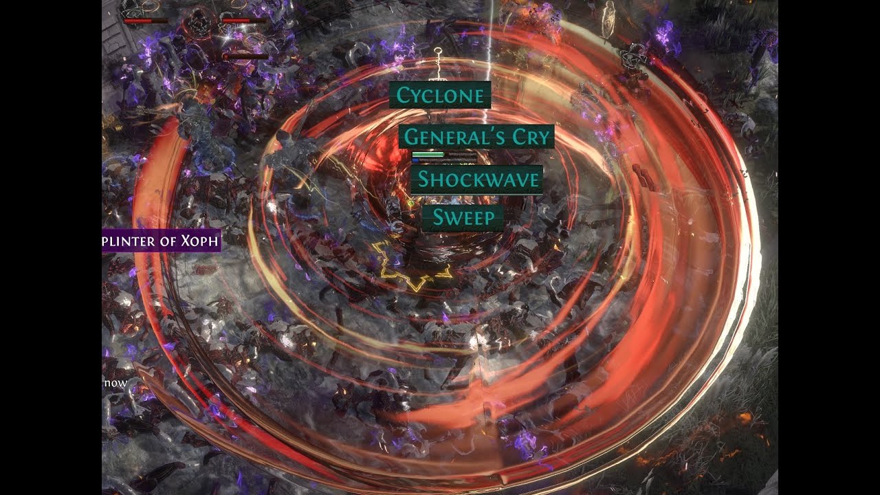POE 3.21 Scion + Cyclone + Shockwave + General's Cry + Sweep = Circles