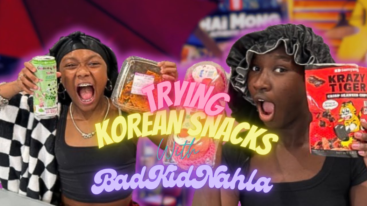 TRYING KOREAN SNACKS / Q&A WITH BADKIDNAHLA 🥡🍜🍣🔥