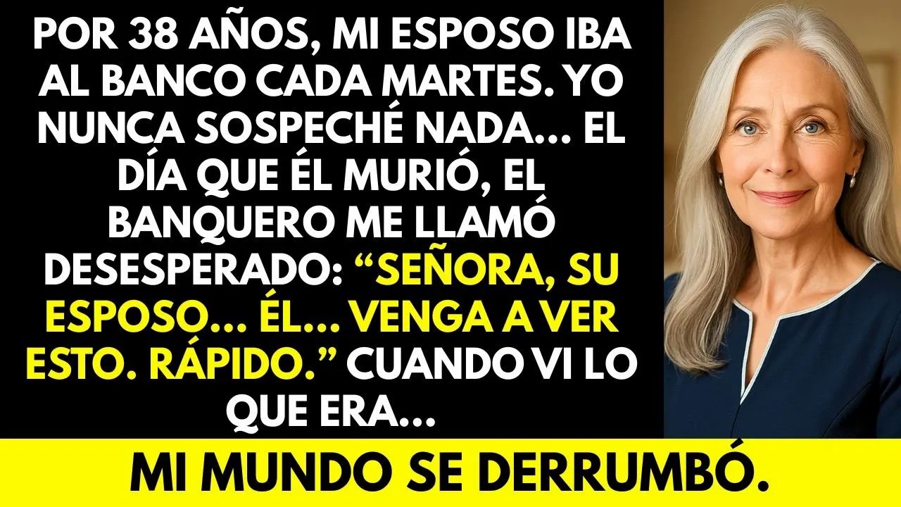 Mi esposo iba al banco todos los martes durante 38 años.Cuando él murió,fui al banco y descubrí que…