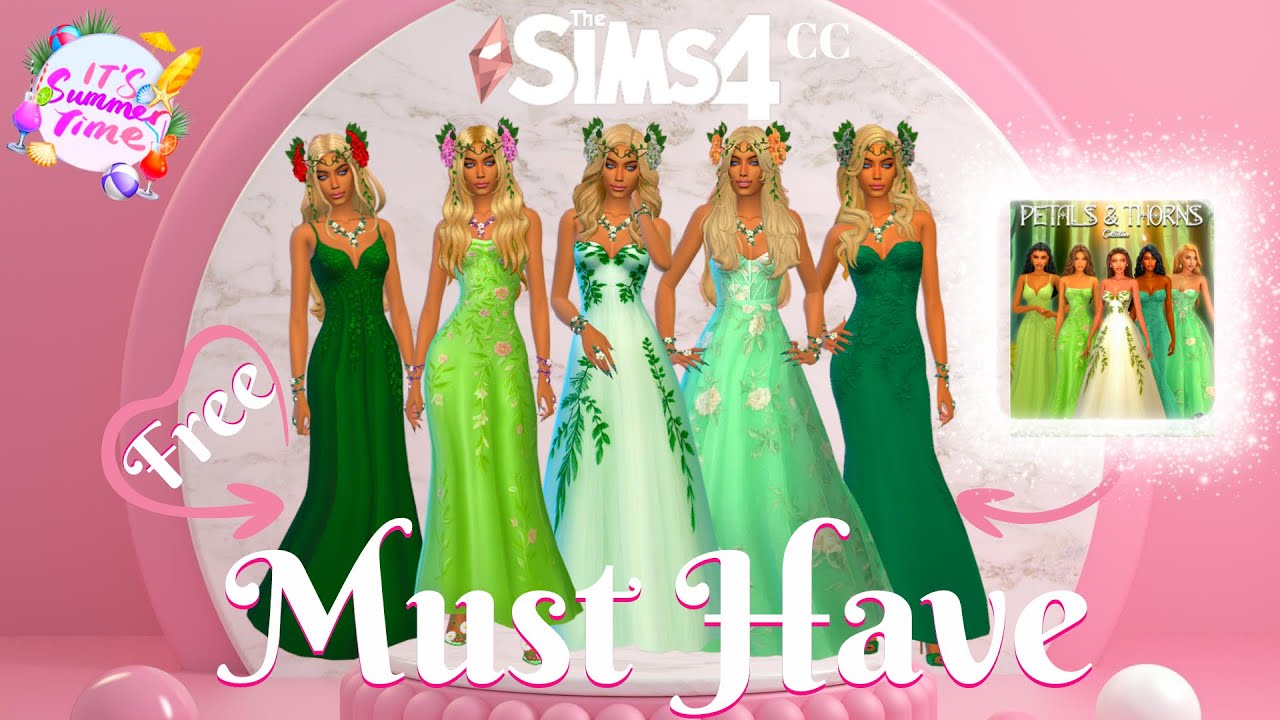 The Sims 4 CC Review 💗 Petals & Thorns Collection 👗☀️ by CAMUFLAJE ☀️ Summer by Pinki