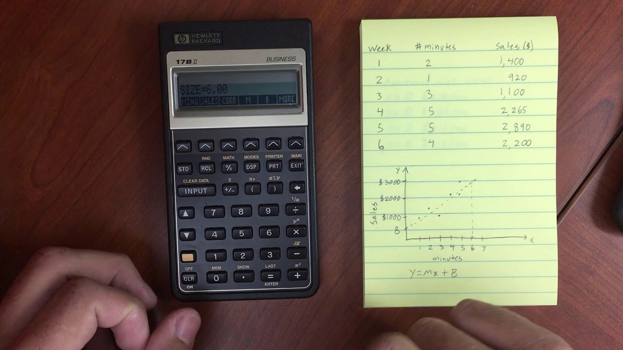 HP 17BII  Sum Menu and Linear Regression