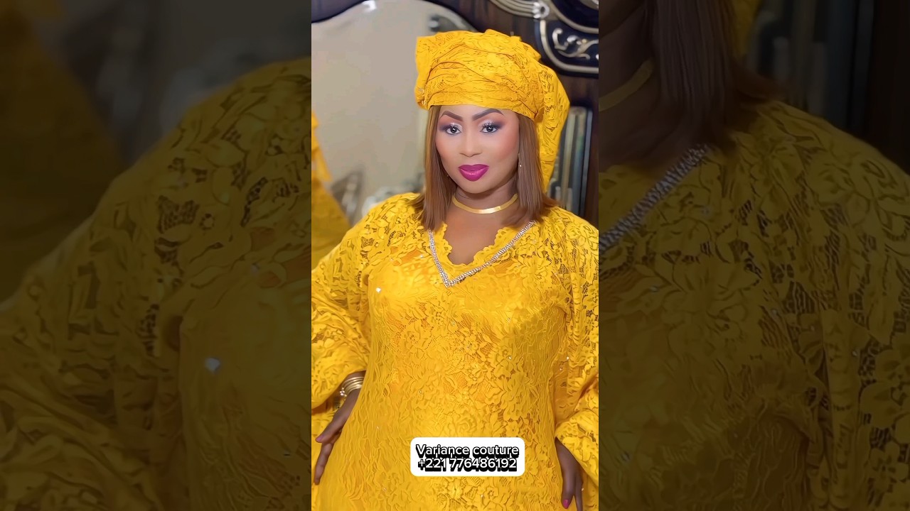 Tunique 💛 Dentelle #magal2024 #tenuesafricaine #tendance