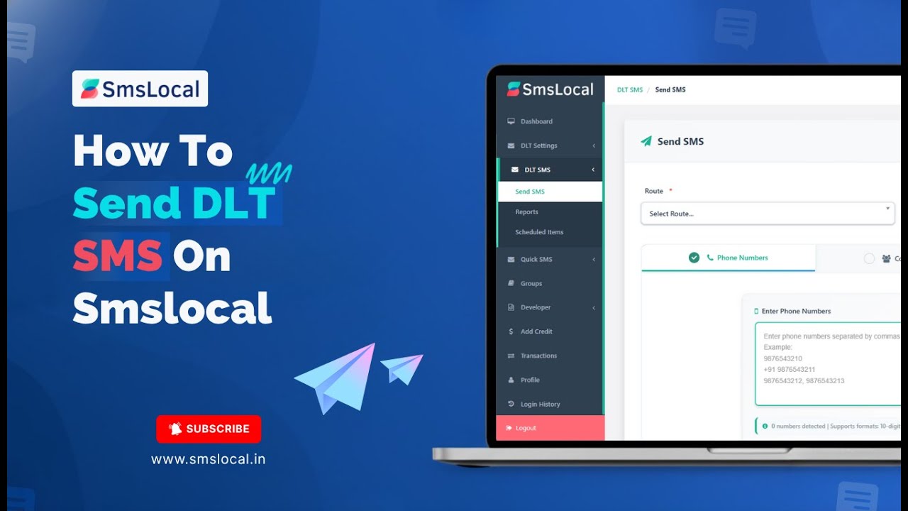How to Send DLT SMS on SMSlocal