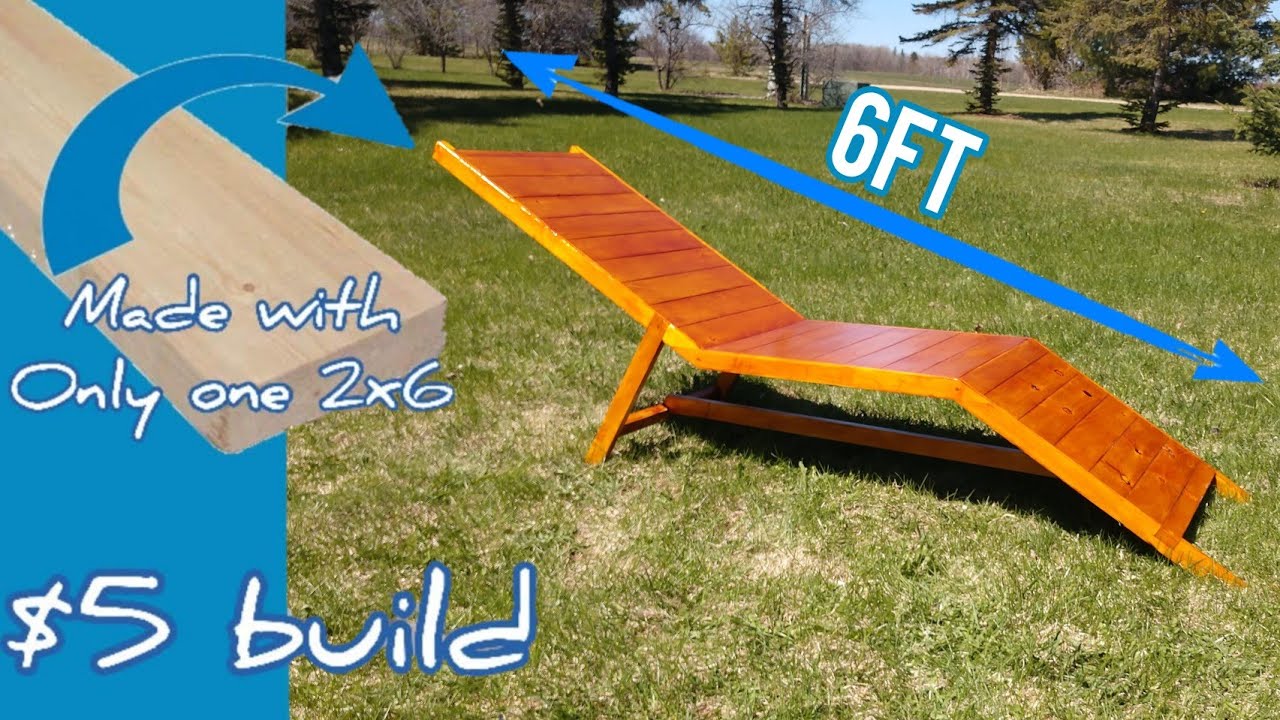 Making A $5 lounger chair from a 2x6 | woodworking