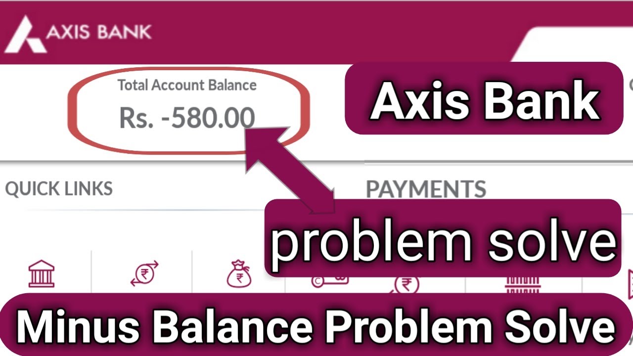 Axis Bank Negative Balance Problem Solve || Axis Minus Balance Problem Solve Kasi kore