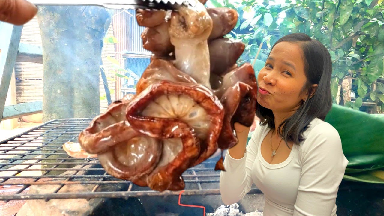 Village-Style Grilled Pork Intestines with Cambodian Prahok Dip | Authentic Rural Cooking