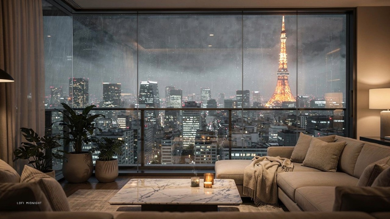Midnight City Rain ☔ Relaxing Lofi Beats & Cozy Night Ambience | Study & Sleep