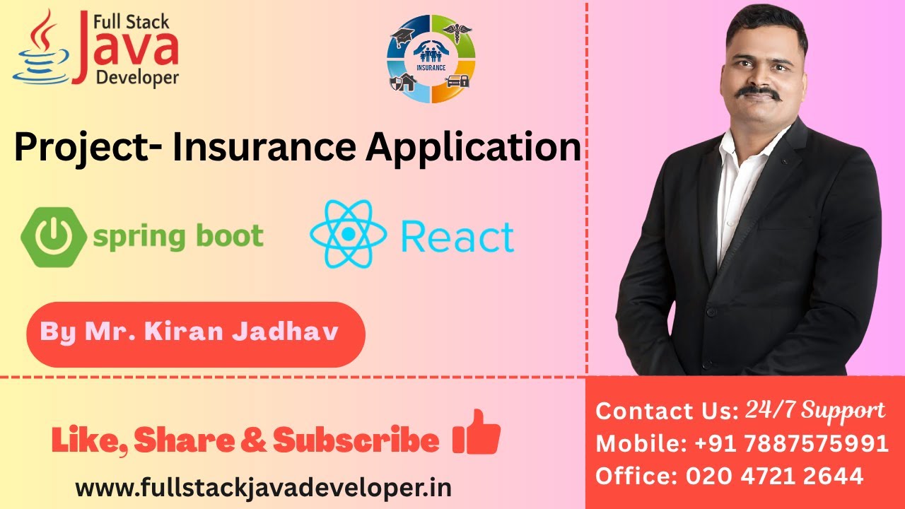 Проект полного цикла страхования Spring Boot с микросервисами, использующими React JS