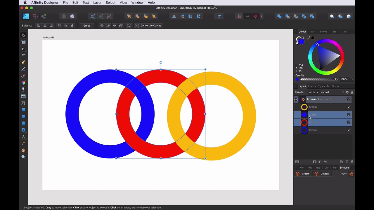 Compound RIngs in Affinity Designer