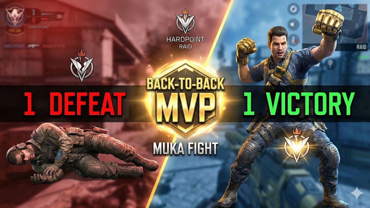 HARDPOINT COMEBACK! 1 Defeat vs 1 Victory (Back-to-Back MVP) | CODM Melee Fight