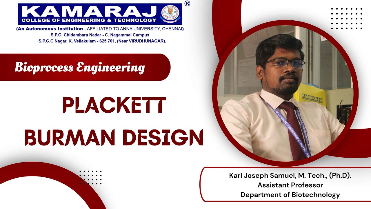 Bioprocess Engineering - Plackett Burman Design
