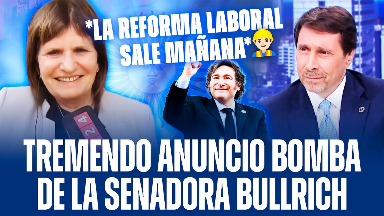 TREMENDO ANUNCIO BOMBA DE LA SENADORA PATRICIA BULLRICH